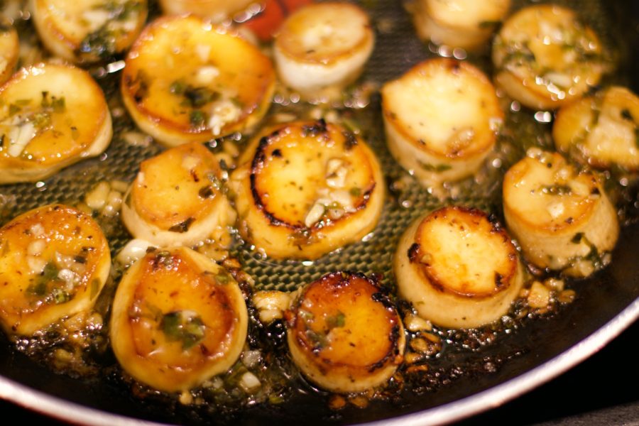 vegan seared scallops